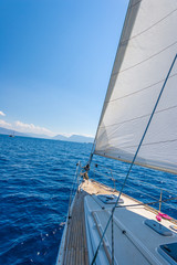 Obraz premium Sailing yacht in Lefkada Greece