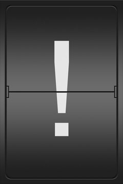 exclamation mark on a mechanical leter indicator