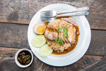 Pork and Crispy Pork with Rice