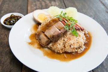 Pork and Crispy Pork with Rice