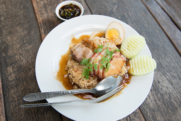 Pork and Crispy Pork with Rice