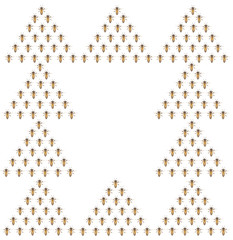 a swarm of bees on a white background