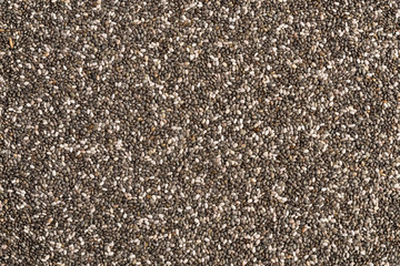 Close up view from above of chia seeds