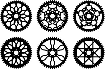 Vector pack of bike chainrings and rear sprocket