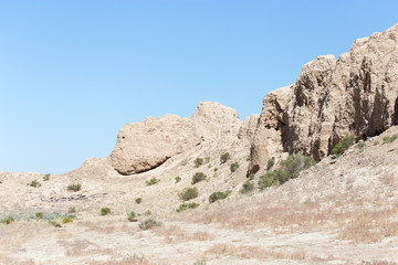 Fototapeta na wymiar the ruins of the ancient city Sauran, Kazakhstan.