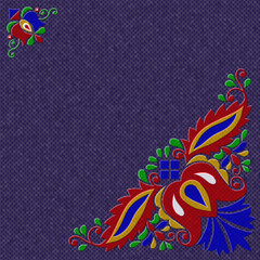 Moravian folk ornament relief painting on generated knit texture