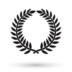 Laurel wreath on white background.