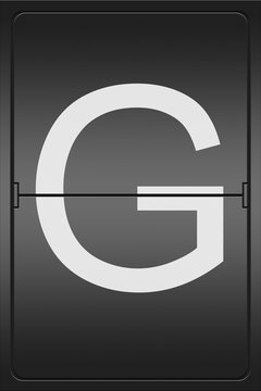 Letter G on a mechanical leter indicator