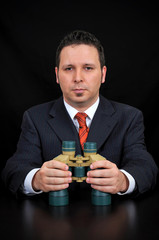 Businessman with binoculars