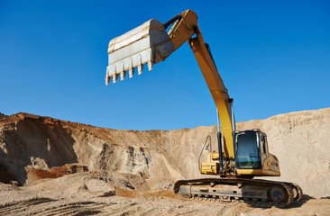 excavator loader at earthmoving works