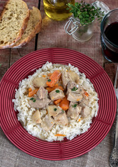 French traditional meal veal Blanquette