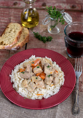 French traditional meal veal Blanquette