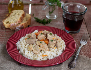 French traditional meal veal Blanquette