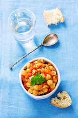 chickpeas with vegetables and pangasius