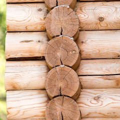 wooden wall with log