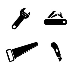 Outils de bricolage en 4 icônes