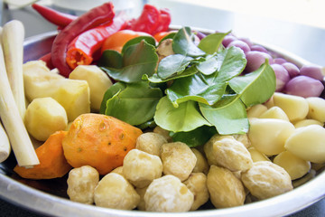 Fresh Ingredients for Cooking Curry Sauce Closeup