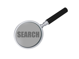 Magnifying Glass on White Background