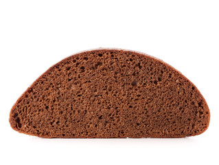 Slice of fresh rye bread isolated on white background cutout