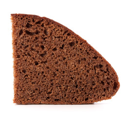 Slice of fresh rye bread isolated on white background cutout
