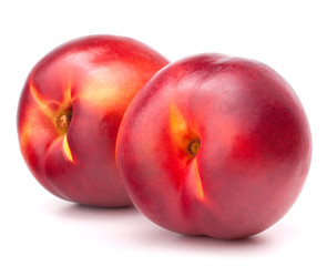 Nectarine fruit isolated on white background cutout
