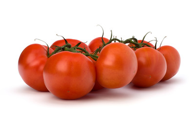 red tomato isolated on the white background