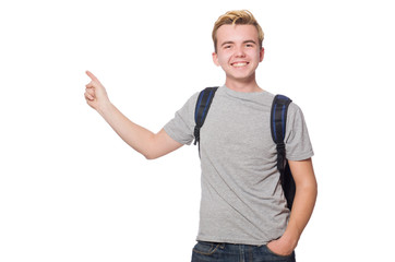 Young student isolated on the white background