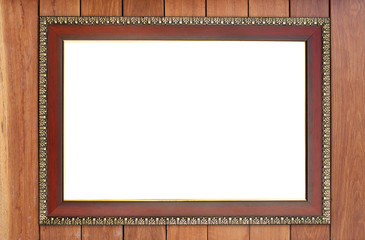 wood frame on wood wall