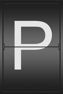 Letter P on a mechanical leter indicator