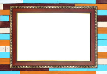 wood frame on wood wall