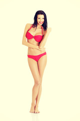 Naklejka premium Sexy summer woman wearing swim wear.