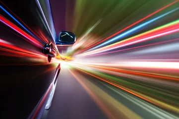 Foto op Plexiglas Snelle auto car on the road with motion blur background