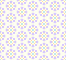 Fototapeta na wymiar Purple Vintage Flower Pattern on Pastel Background