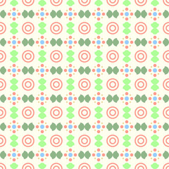 Green Modern Vintage Curve Cup and Circle Pattern on Pastel Back