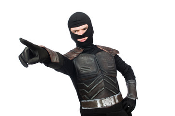 Funny ninja isolated on the white background © Elnur
