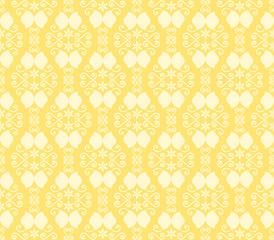 Yellow Vintage Flower and Swirl Pattern in Classic Style