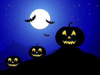 Fototapeta premium Halloween Night -Vector
