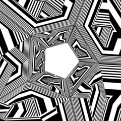 Black And White Pentagon Pattern Vector