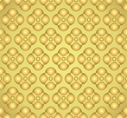 Gold Abstract Flower and Circle Pattern on Pastel Background