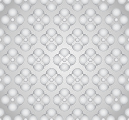 Silver Abstract Flower and Circle Pattern on Pastel Background