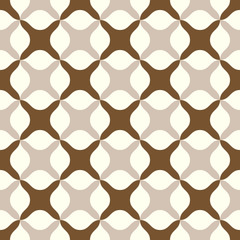 Naklejka premium Brown Abstract Cross Pattern on Pastel Color