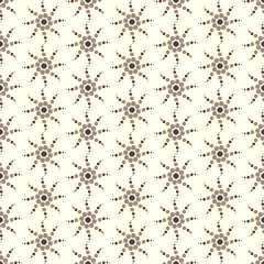 Brown Sweet Circle Flower Pattern on Pastel Color