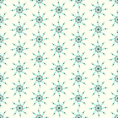 Turquoise Sweet Circle Flower Pattern on Pastel Color