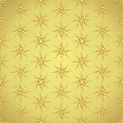 Gold Sweet Circle Flower Pattern on Pastel Color