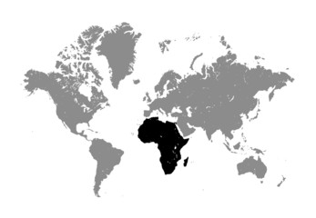 World Map on white background. map of Africa