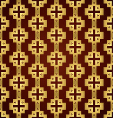 Gold Vintage Plus Symbol and Flower Pattern on Pastel Background