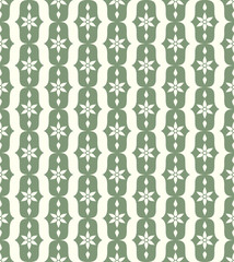 Green Classic Flower and Lobe Seamless Pattern