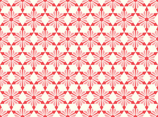 Red Abstract Star and Arrow Shape Seamless Pattern