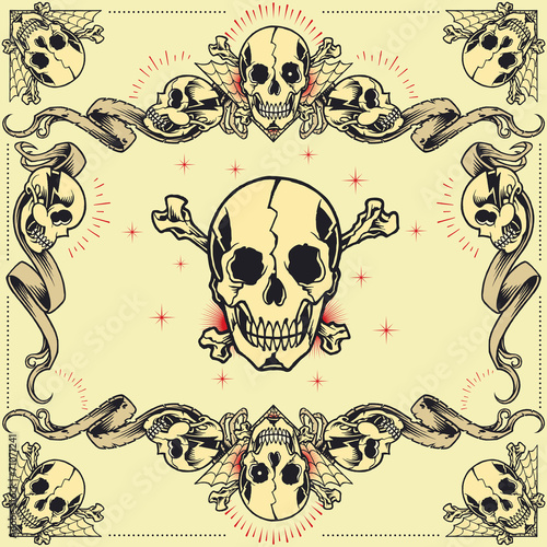 “Skull and Ribbon Frames set 07” Stock image and royalty-free vector