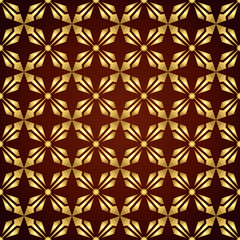 Gold Abstract Rectangle and Arrow and Circle Shape Seamless Patt